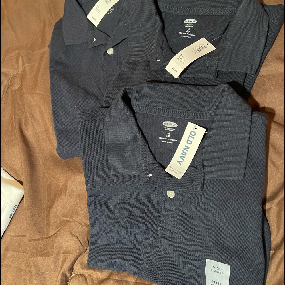 Lot of 3 short sleeve navy boys polos size 8